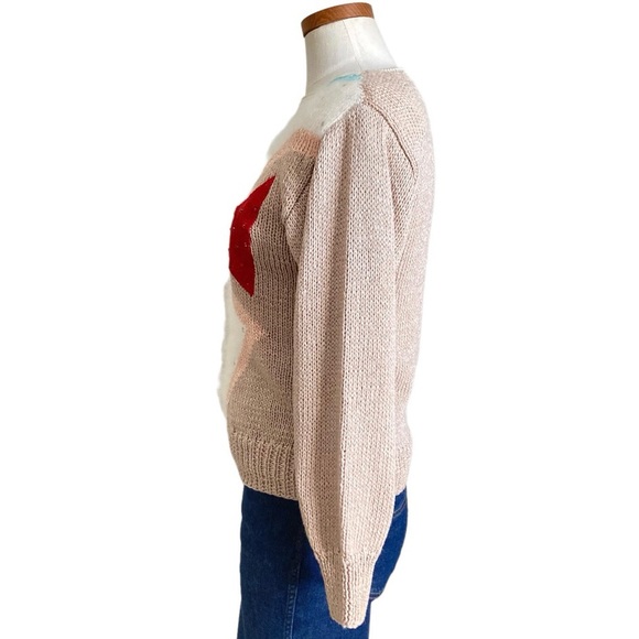 Vintage 80s Nannell Geometric Novelty Hand Knit Sweater Sz S - Picture 10 of 13